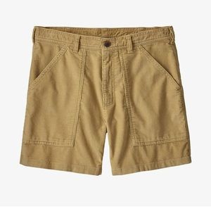 Tan Patagonia utility cord shorts